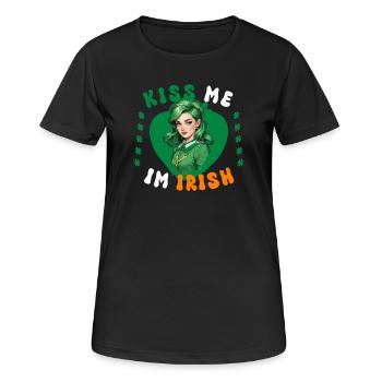 Embrasse-moi, je suis irlandaise - T-shirt respirant Femme - noir - Devant - AI Model Female 172 light (172cm)