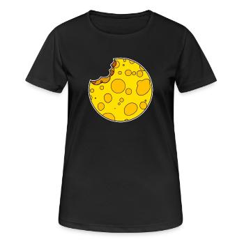 Kreis Käse rund - Frauen T-Shirt atmungsaktiv - Schwarz - Vorne - AI Model Female 172 light (172cm)