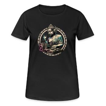 DJ Buddha - let that shit go - Women's Breathable T-Shirt - black - Front - AI Model Female 172 light (172cm)