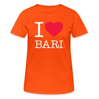 I LOVE BARI - Women's Breathable T-Shirt - neon orange - Front - AI Model Female 172 dark (172cm)