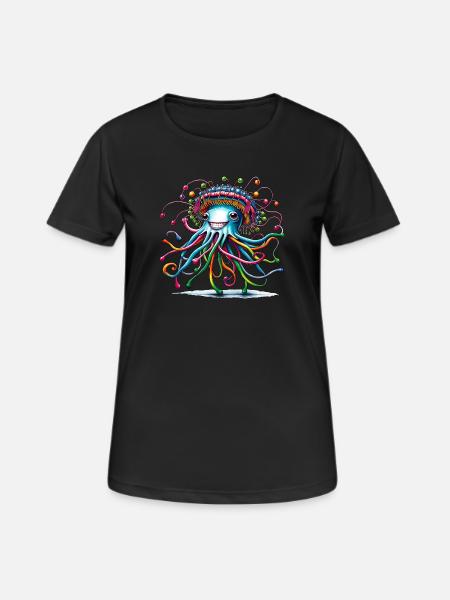 jellyfish quallen hut tiere trend 2024 bunt - Frauen T-Shirt atmungsaktiv - Schwarz