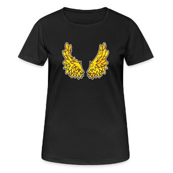 Ailes d’ange Ailes d’ange Fromage d’ange - T-shirt respirant Femme - noir - Devant - AI Model Female 172 light (172cm)