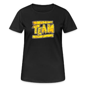 Team Cheese Team Crew - T-shirt respirant Femme - noir - Devant - AI Model Female 172 light (172cm)