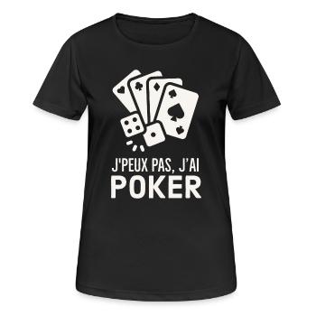Je peux pas j ai poker - T-shirt respirant Femme - noir - Devant - AI Model Female 172 light (172cm)