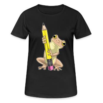 Frog Pupil Pencil School - Women's Breathable T-Shirt - black - Front - AI Model Female 172 light (172cm)