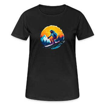 Équipe de ski Skieur École de ski Ski Équipe de ski - T-shirt respirant Femme - noir - Devant - AI Model Female 172 light (172cm)