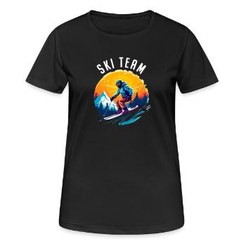 Équipe de ski Skieur École de ski Ski Équipe de ski - T-shirt respirant Femme - noir - Devant - AI Model Female 172 light (172cm)