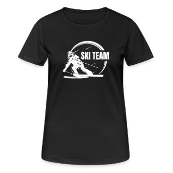 Équipe de ski Skieur École de ski Ski Équipe de ski - T-shirt respirant Femme - noir - Devant - AI Model Female 172 light (172cm)