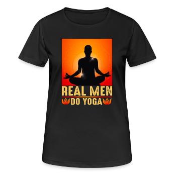 Yoga, Zen, Zen-Haltung - Frauen T-Shirt atmungsaktiv - Schwarz - Vorne - AI Model Female 172 light (172cm)