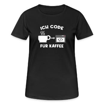 Workaholic Job Coder Karriere Erfolg Statement - Frauen T-Shirt atmungsaktiv - Schwarz - Vorne - AI Model Female 172 light (172cm)