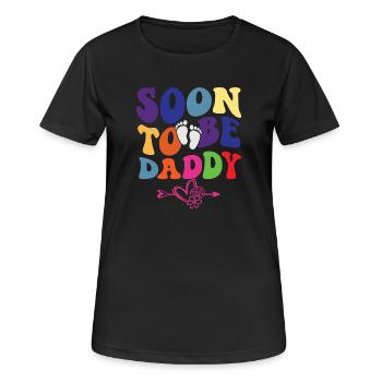 promotrd d’être papa, nouveau papa grossesse - T-shirt respirant Femme - noir - Devant - AI Model Female 172 light (172cm)