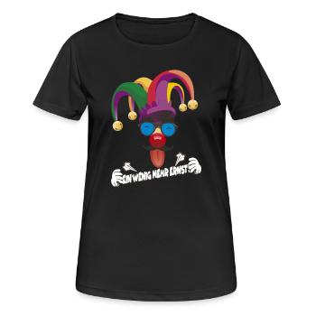 Bunter Jester mit Gläsern - Frauen T-Shirt atmungsaktiv - Schwarz - Vorne - AI Model Female 172 light (172cm)