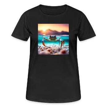 Crabe sous l'eau - T-shirt respirant Femme - noir - Devant - AI Model Female 172 light (172cm)