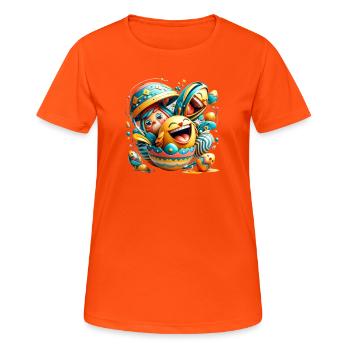 Easter graphic design in Mixed Dimensions style - Women's Breathable T-Shirt - neon orange - Front - AI Model Female 172 dark (172cm)