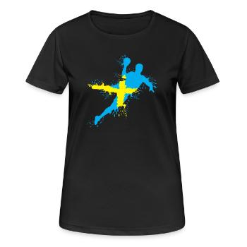 Équipe de handball Suède Lancer Explosion EC Logo icône - T-shirt respirant Femme - noir - Devant - AI Model Female 172 light (172cm)