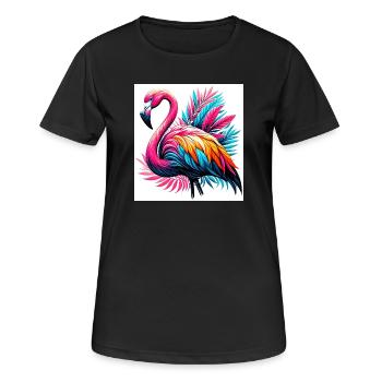 Rosa Flamingo - Frauen T-Shirt atmungsaktiv - Schwarz - Vorne - AI Model Female 172 light (172cm)