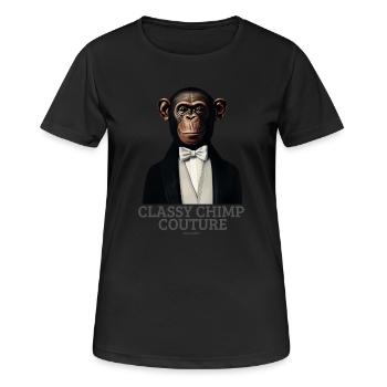 Classy Chimp Couture | Elegant Monkey in Tuxedo - Women's Breathable T-Shirt - black - Front - AI Model Female 172 light (172cm)