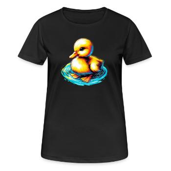 Caneton Canard Canard - T-shirt respirant Femme - noir - Devant - AI Model Female 172 light (172cm)