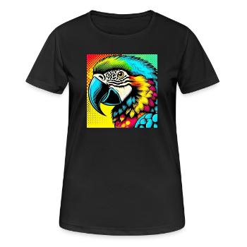Perroquet Pop Art - T-shirt respirant Femme - noir - Devant - AI Model Female 172 light (172cm)