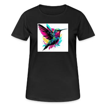 Kolibri - Frauen T-Shirt atmungsaktiv - Schwarz - Vorne - AI Model Female 172 light (172cm)