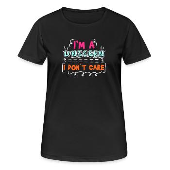 Attitude Statement Je m’en fous Chill - T-shirt respirant Femme - noir - Devant - AI Model Female 172 light (172cm)