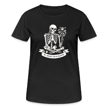 Moi en attente de ma Saint-Valentin - Célibataire, Saint-Valentin - T-shirt respirant Femme - noir - Devant - AI Model Female 172 light (172cm)