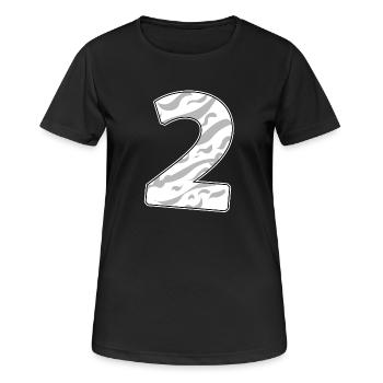Nummer 2 Zahl Ziffer - Frauen T-Shirt atmungsaktiv - Schwarz - Vorne - AI Model Female 172 light (172cm)