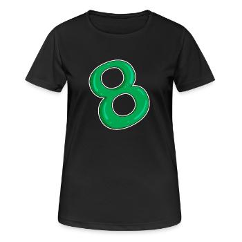 Huit - 8 - Vert - T-shirt respirant Femme - noir - Devant - AI Model Female 172 light (172cm)
