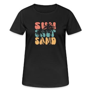 Sommer - Sonne, Salz und Sand - Frauen T-Shirt atmungsaktiv - Schwarz - Vorne - AI Model Female 172 light (172cm)