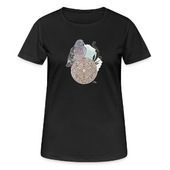 Veganuary 2024 Stadttaube - Frauen T-Shirt atmungsaktiv - Schwarz - Vorne - AI Model Female 172 light (172cm)