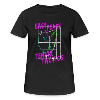 Easy Peasy Tennis Tactics Shirt Design - Frauen T-Shirt atmungsaktiv - Schwarz - Vorne - AI Model Female 172 light (172cm)