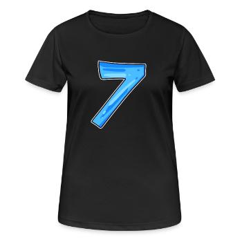 7 Nombre - T-shirt respirant Femme - noir - Devant - AI Model Female 172 light (172cm)