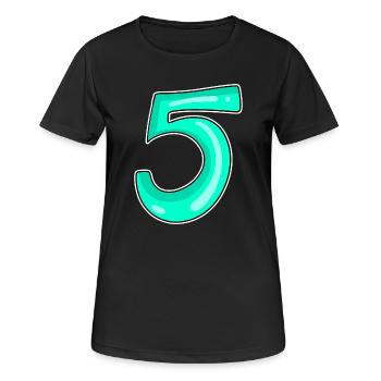 5 Number Number Motif - Women's Breathable T-Shirt - black - Front - AI Model Female 172 light (172cm)
