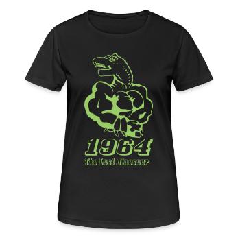 Geburtsjahr1964 Dinosaur einfarbig - Frauen T-Shirt atmungsaktiv - Schwarz - Vorne - AI Model Female 172 light (172cm)