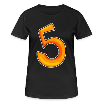 Zahl 5 Nummer - Frauen T-Shirt atmungsaktiv - Schwarz - Vorne - AI Model Female 172 light (172cm)