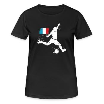 Joueur de football Blast France - T-shirt respirant Femme - noir - Devant - AI Model Female 172 light (172cm)