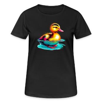Caneton Canard Canard - T-shirt respirant Femme - noir - Devant - AI Model Female 172 light (172cm)