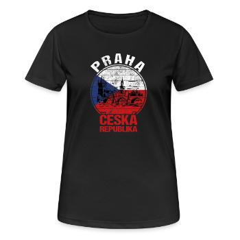 Prag Tschechien - Frauen T-Shirt atmungsaktiv - Schwarz - Vorne - AI Model Female 172 light (172cm)