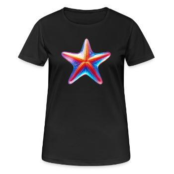 Seestern - Frauen T-Shirt atmungsaktiv - Schwarz - Vorne - AI Model Female 172 light (172cm)