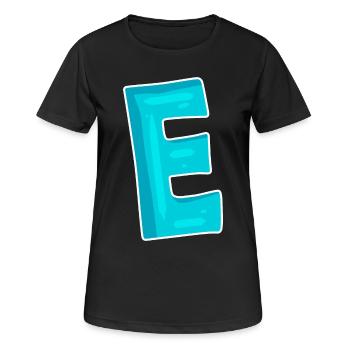 Buchstabe E Anfangsbuchstabe Zeichen - Frauen T-Shirt atmungsaktiv - Schwarz - Vorne - AI Model Female 172 light (172cm)