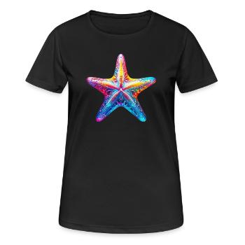 Seestern - Frauen T-Shirt atmungsaktiv - Schwarz - Vorne - AI Model Female 172 light (172cm)