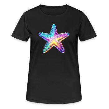 Seestern - Frauen T-Shirt atmungsaktiv - Schwarz - Vorne - AI Model Female 172 light (172cm)