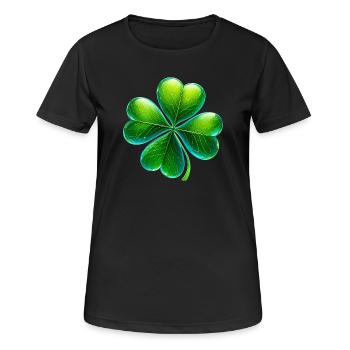 Trèfle à quatre feuilles - T-shirt respirant Femme - noir - Devant - AI Model Female 172 light (172cm)