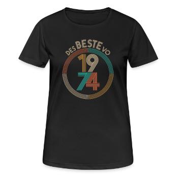 du BEST de 1974 - le BEST de 1974, anniversaire - T-shirt respirant Femme - noir - Devant - AI Model Female 172 light (172cm)