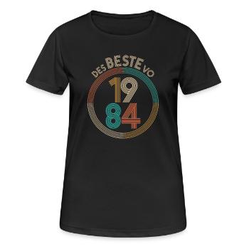 du BEST de 1984 - le BEST de 1984, anniversaire - T-shirt respirant Femme - noir - Devant - AI Model Female 172 light (172cm)