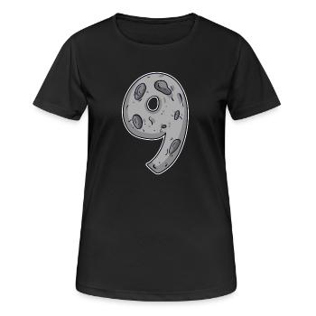 Neun - 9 Mond Motiv - Frauen T-Shirt atmungsaktiv - Schwarz - Vorne - AI Model Female 172 light (172cm)
