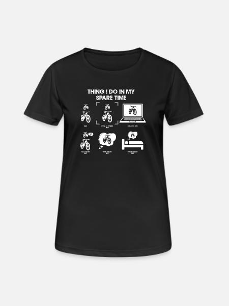 Penser à vélo pendant le temps libre - T-shirt respirant Femme - noir