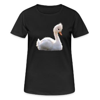 Swan Mute Swan Goose Duck Swan White Swans - Women's Breathable T-Shirt - black - Front - AI Model Female 172 light (172cm)