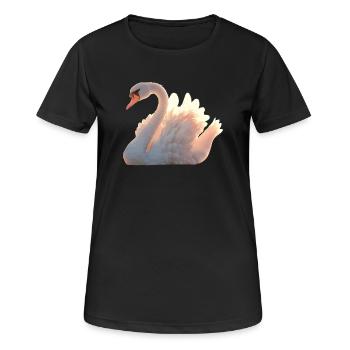 Swan Mute Swan Goose Duck Swan White Swans - Women's Breathable T-Shirt - black - Front - AI Model Female 172 light (172cm)