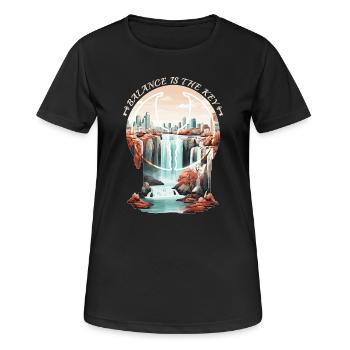 L’équilibre est la clé - T-shirt respirant Femme - noir - Devant - AI Model Female 172 light (172cm)